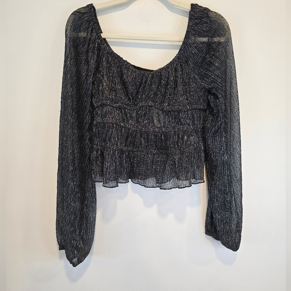 Melrose and Market Black Sheer Blouse